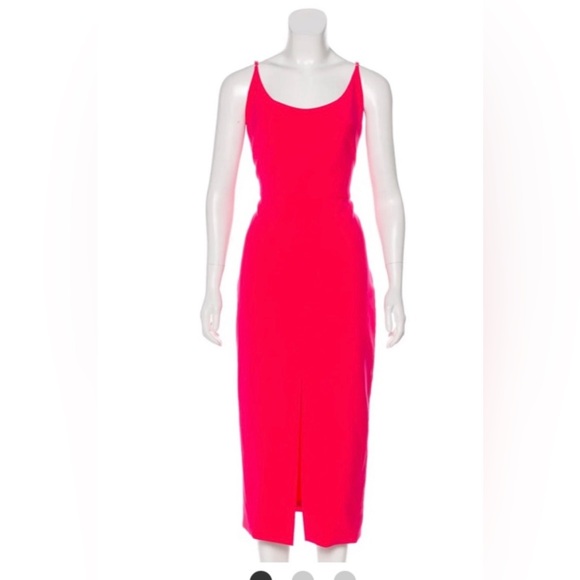 CHRISTIAN SIRIANO DESIGNER HOT PINK VIBRANT DRESS. - Picture 1 of 8